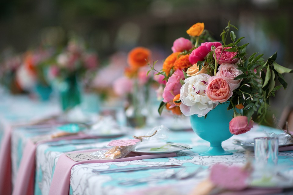 Colorful table setting
