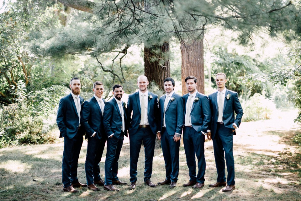 Dapper groomsmen in suits