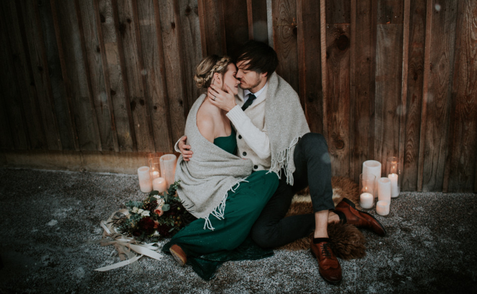 winter barn wedding elopement idea