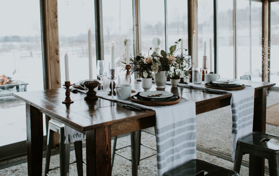 winter wedding modern eclectic reception ideas