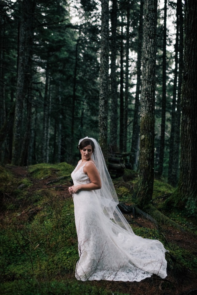 bride in the woods