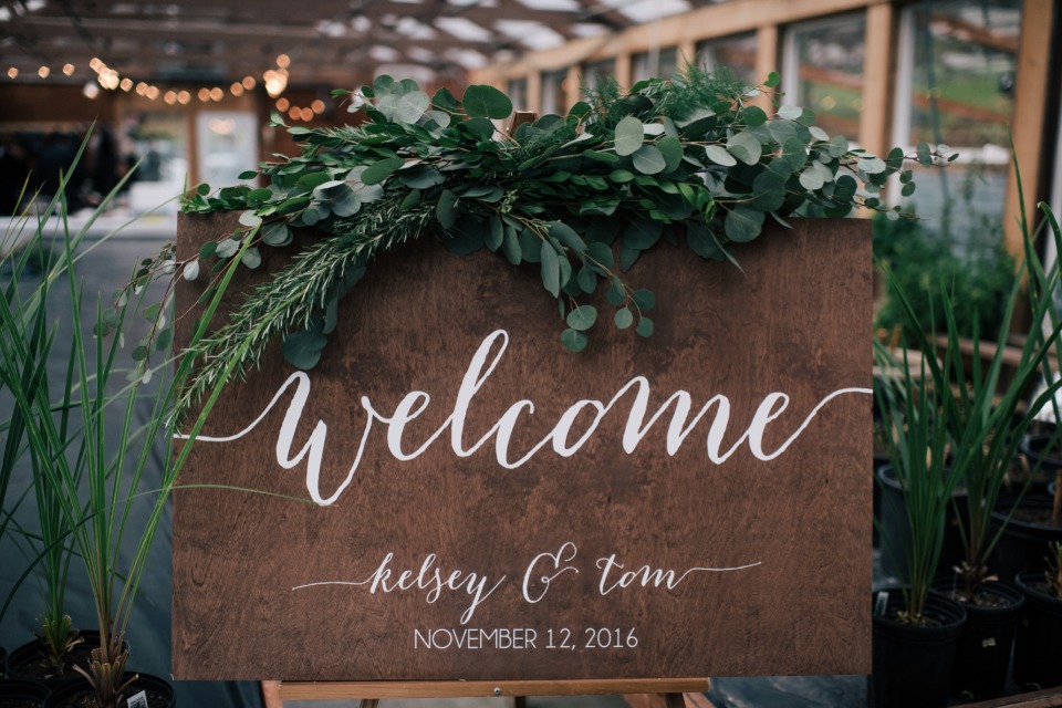 rustic welcome sign