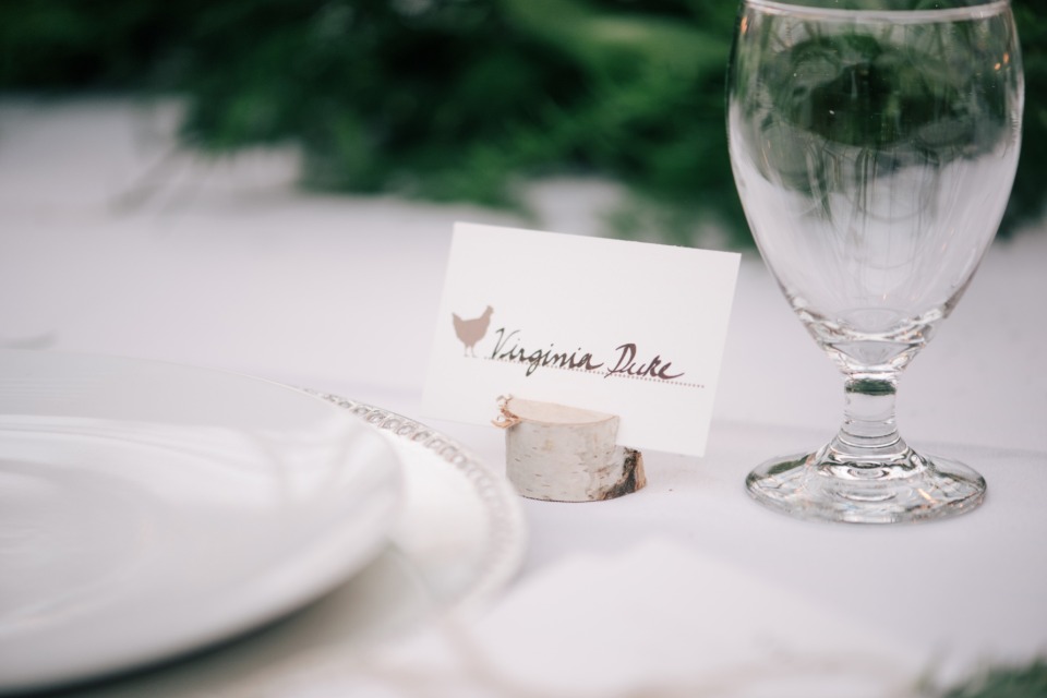 chicken accented place cards