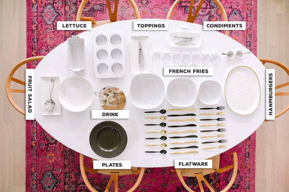 how to set up a catering table
