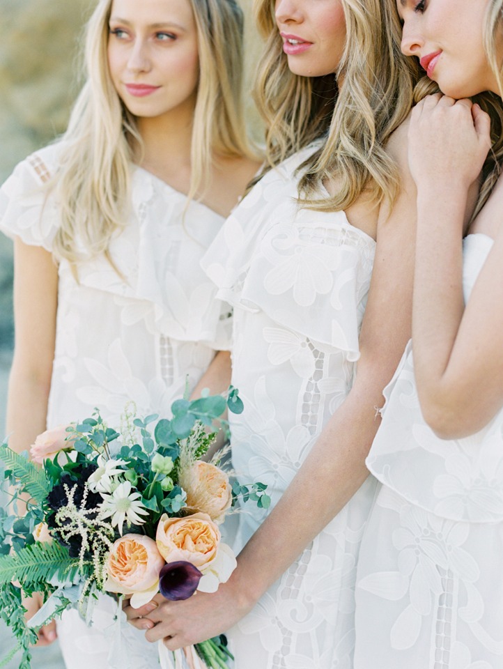 white bridesmaid dresses