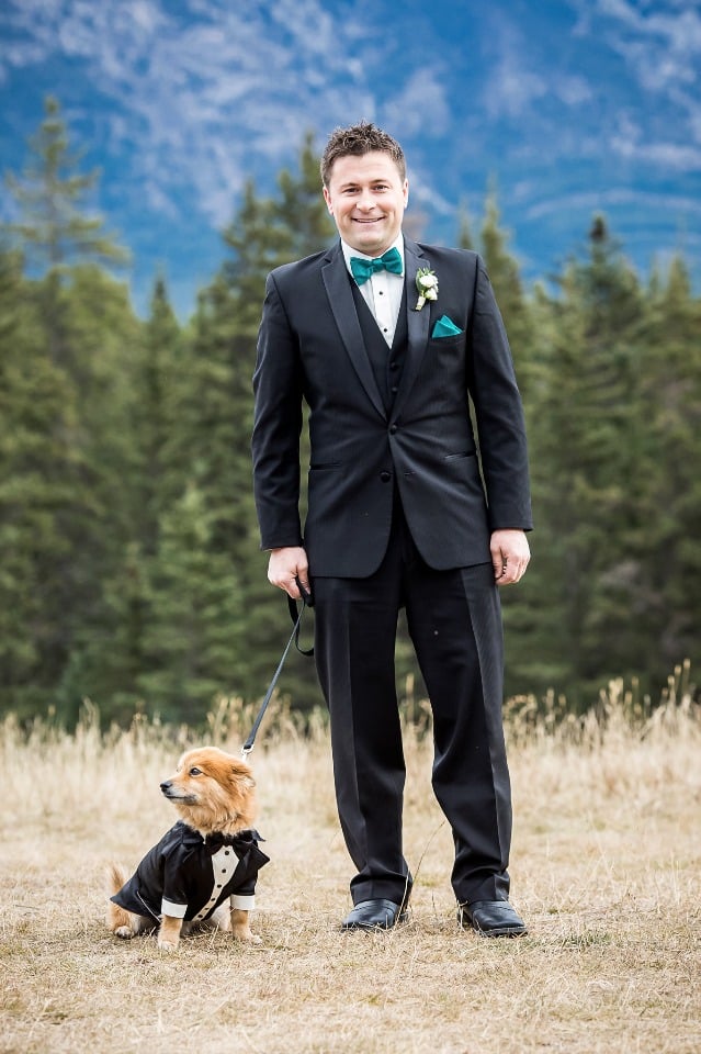A groom and his dog