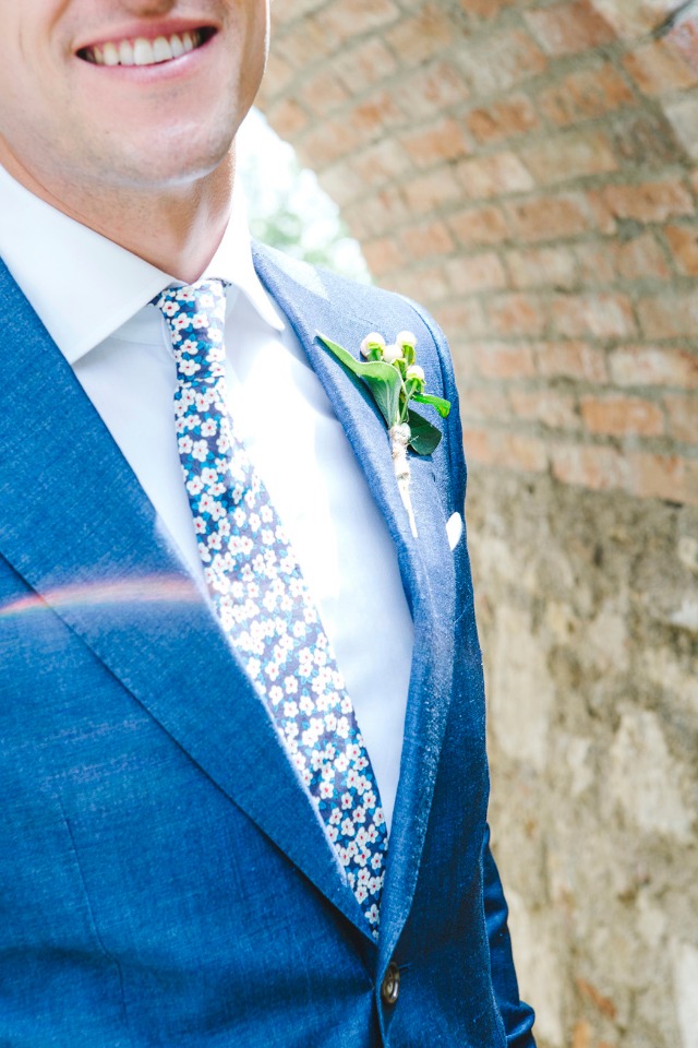 blue and white groom suit