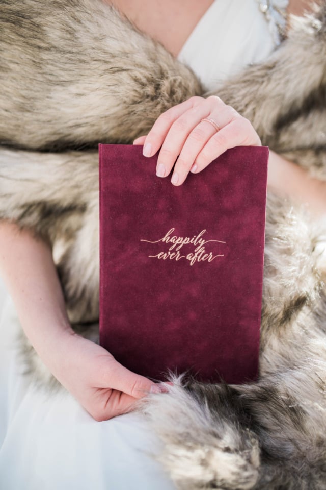 happily ever after velvet wedding memory book