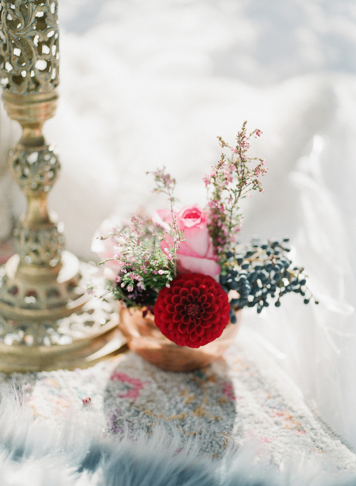 pink and red wedding floral decor