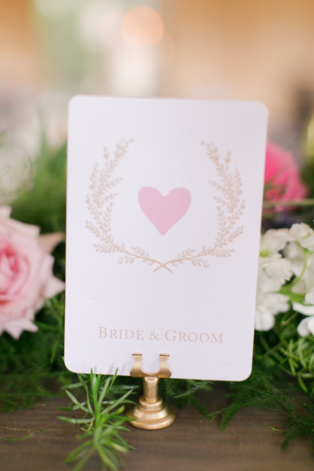 bride and groom table sign