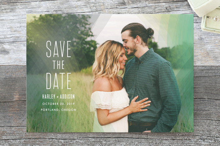 boho chic save the date from Minted
