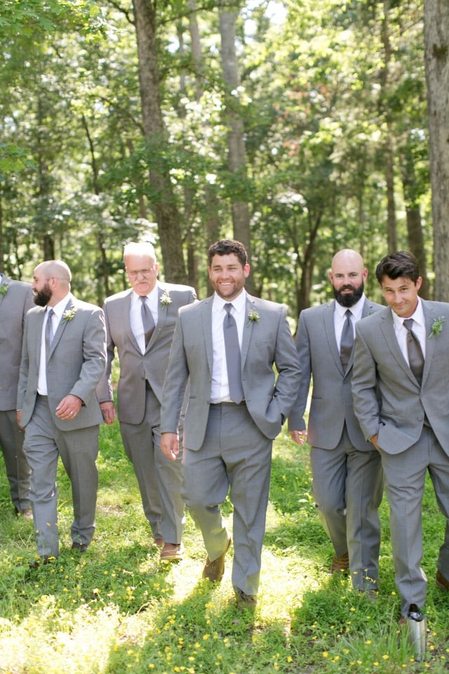 groom and his men in all grey