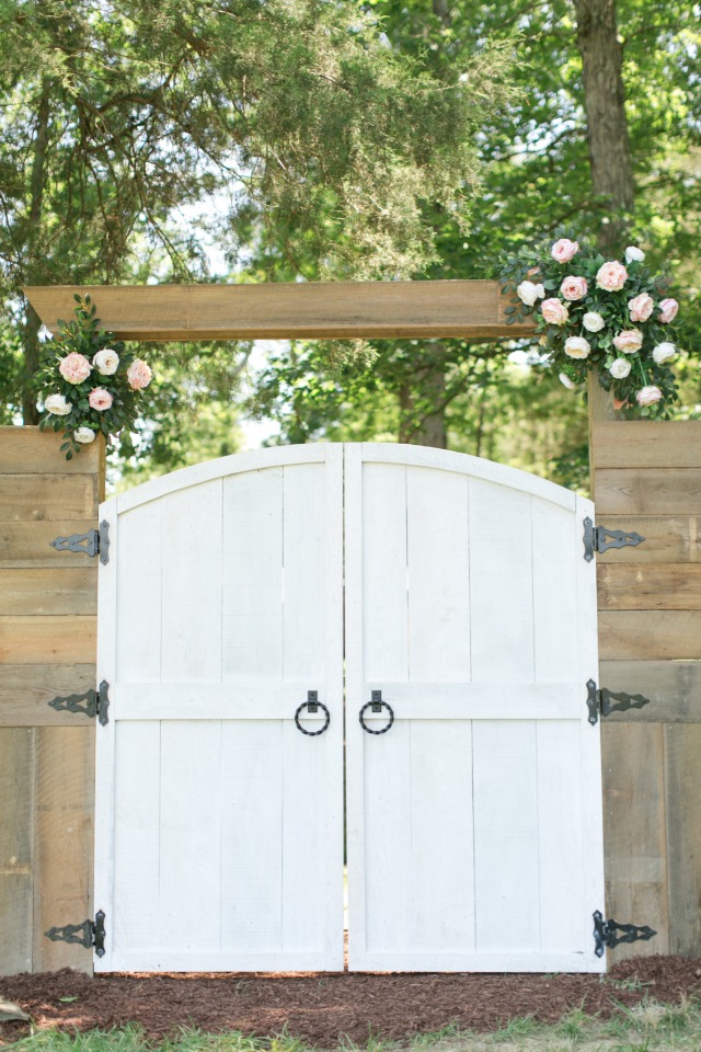 hand built wedding doorway