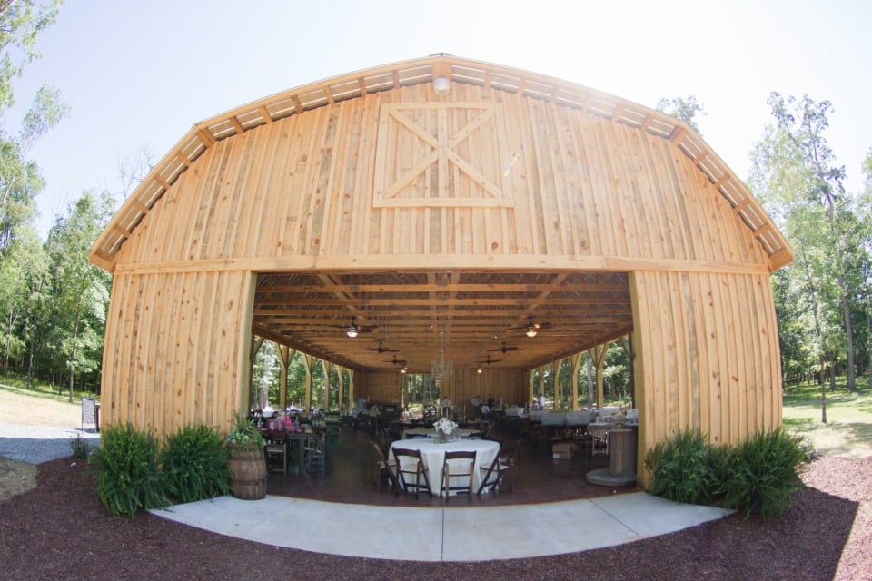 hand built wedding barn for the reception