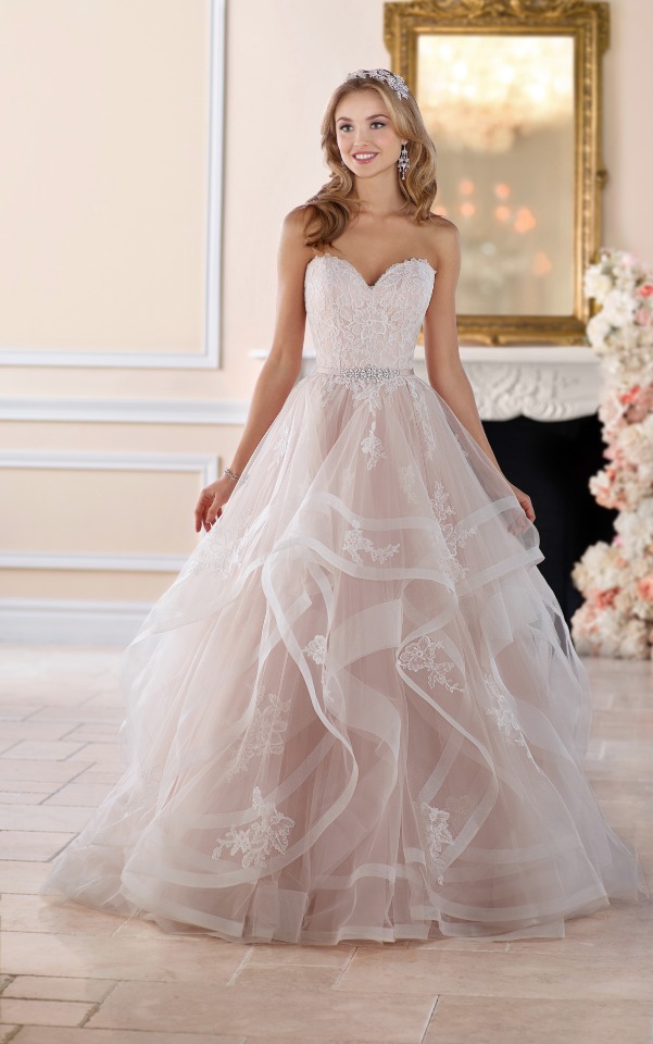 blush pink wedding gown by Stella York