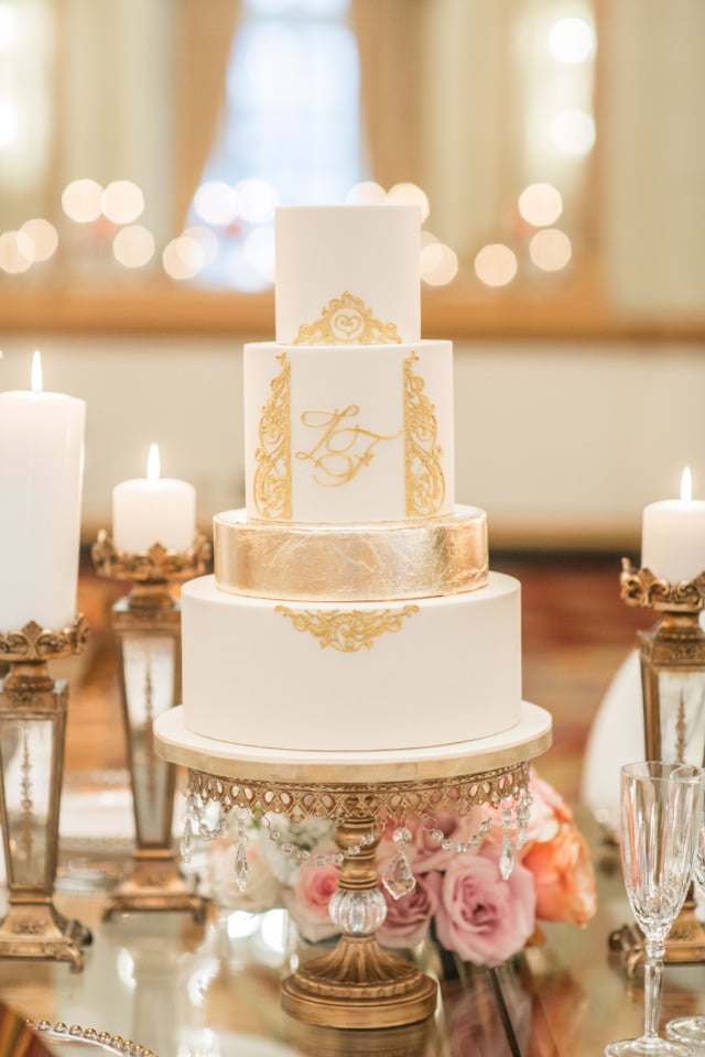 luxe gold wedding cake