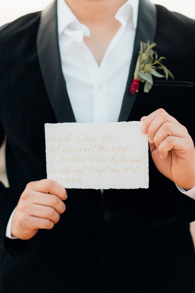 Handwritten vows card