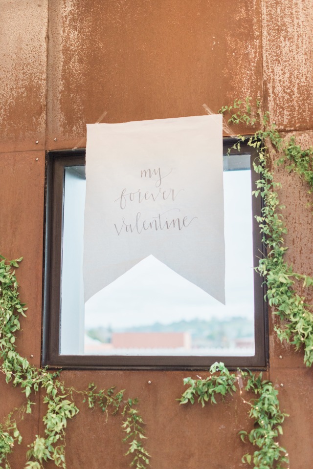 "My forever Valentine" sign idea for a Valentines day wedding