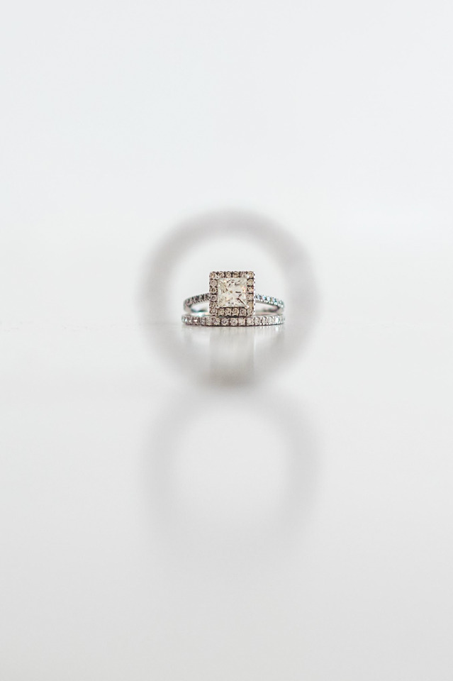 square cut diamond engagement ring