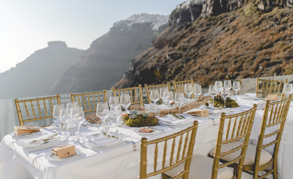 Santorini Greece wedding reception