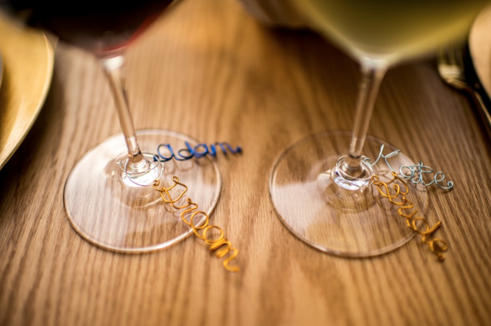 wedding wine glass charms