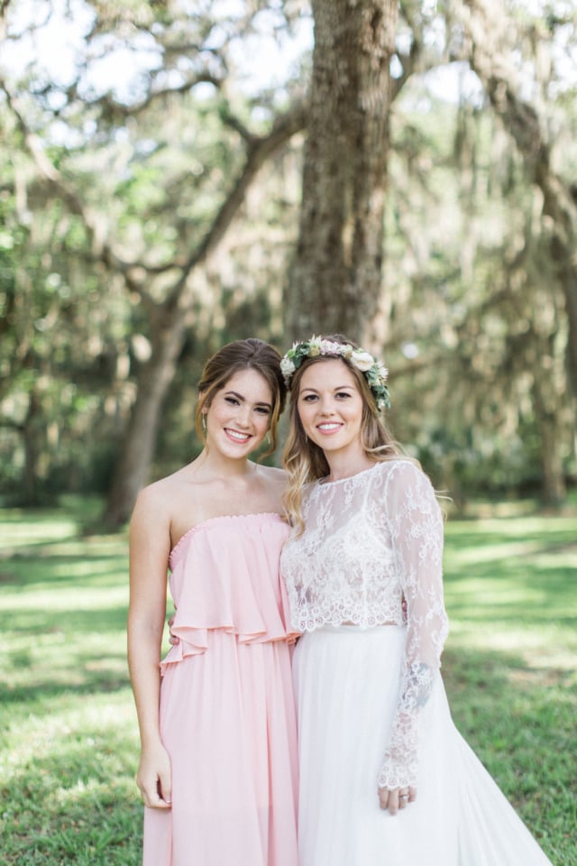 light pink bridesmaids dress
