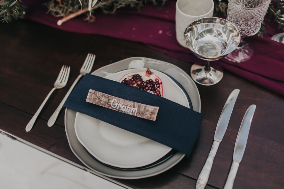 rustic chic wedding place setting