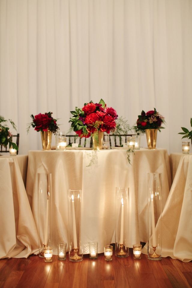 Romantic candle lit sweetheart table