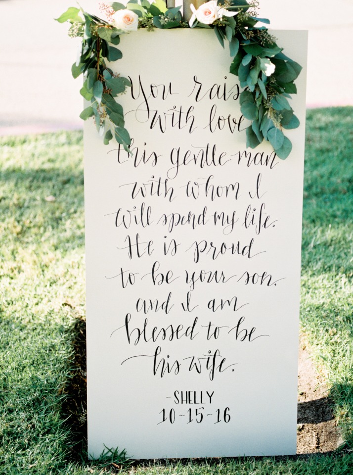 Wedding sign from the bride