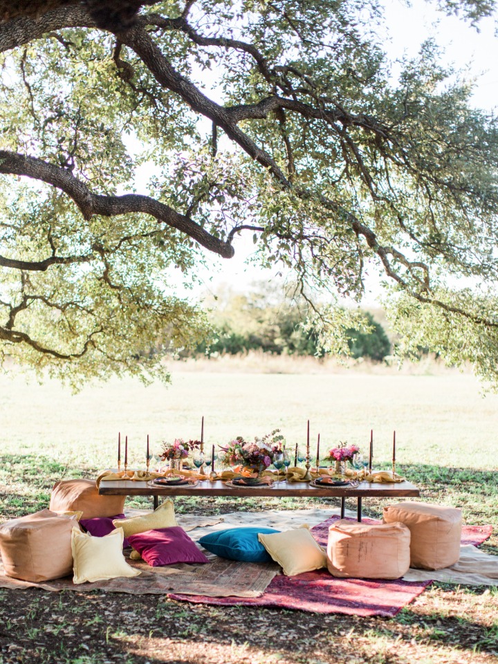 Modern boho chic outdoor table scape