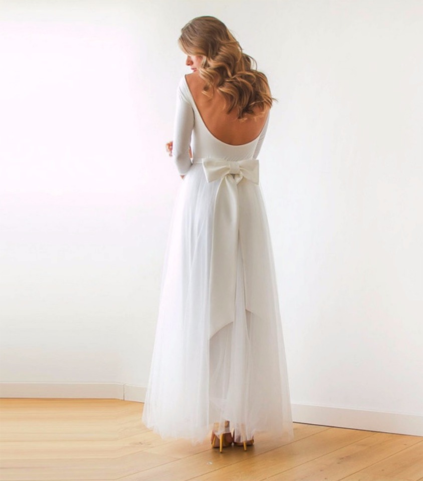 super cute white bridesmaid dress with bow