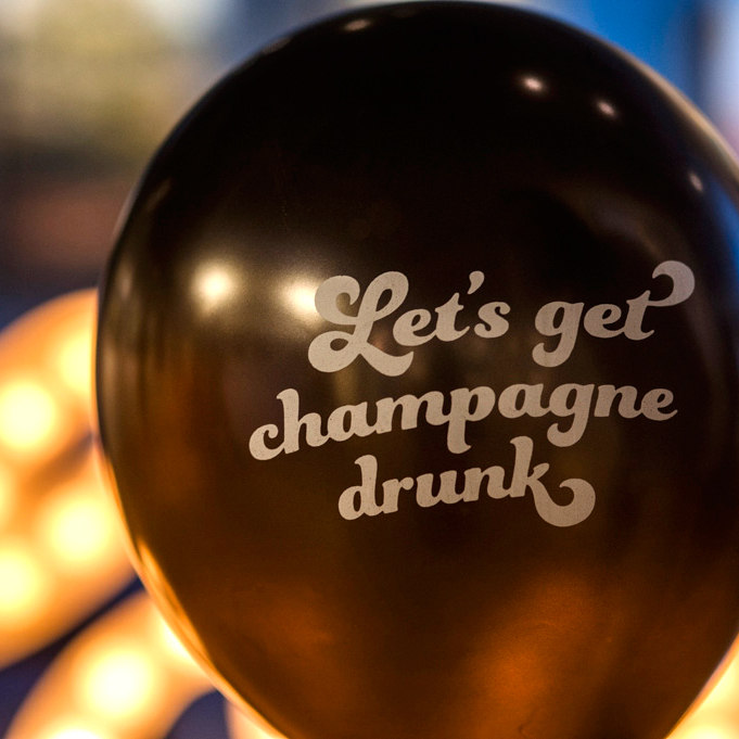 let's get champagne drunk balloons
