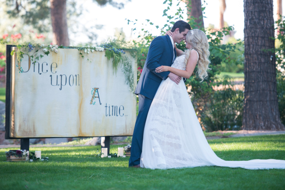 once upon a time story book wedding backdrop