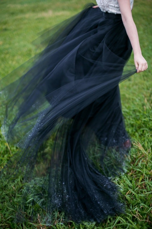 black tulle on your wedding day