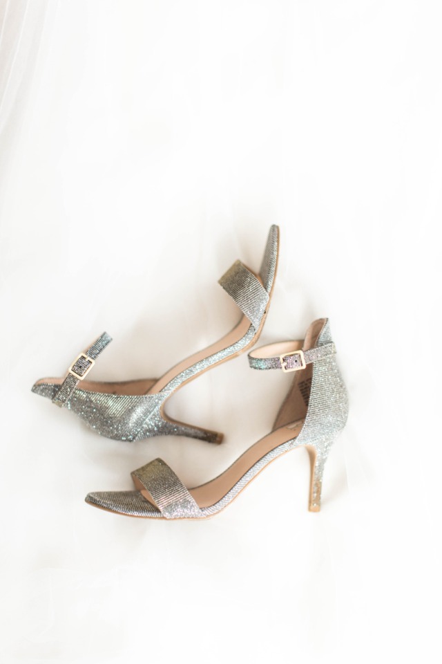 Sparkly heels for the bride
