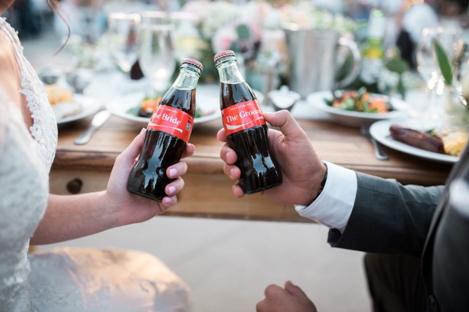 Bride and groom cokes
