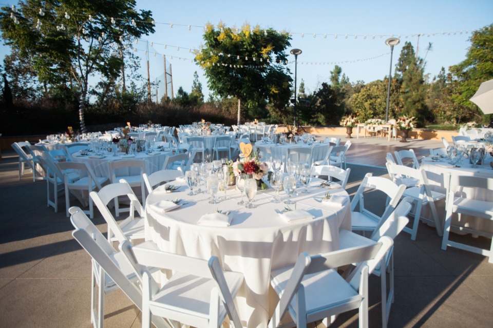 All white outdoor reception