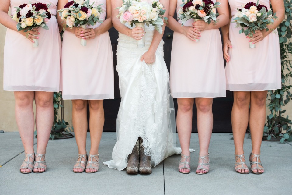 Bride in cowgirl boots