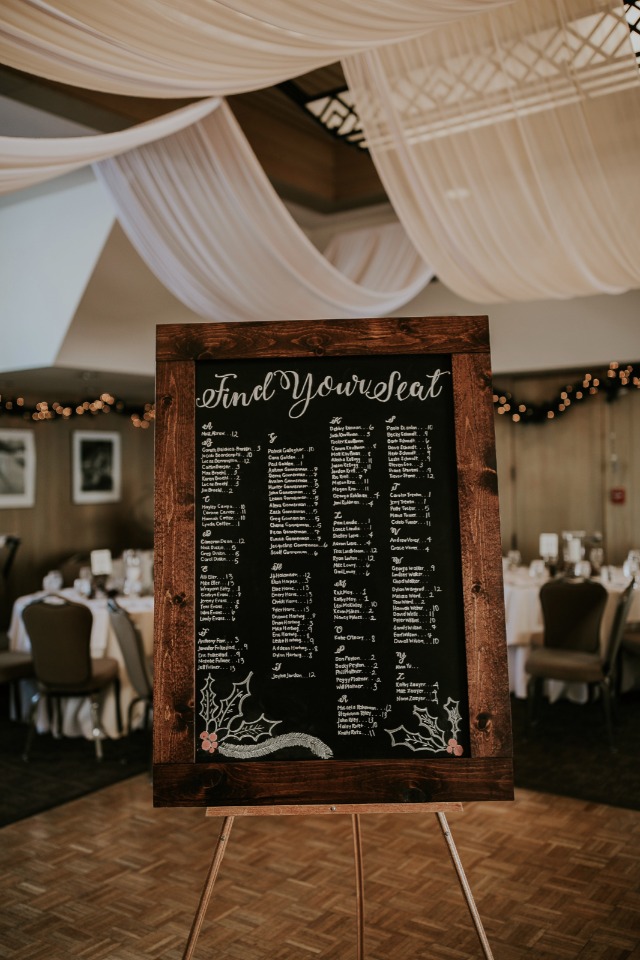 rustic chalkboard wedding seating assignment display