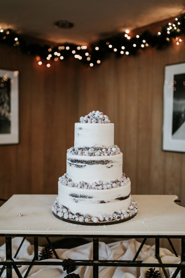 wintertime wedding cake