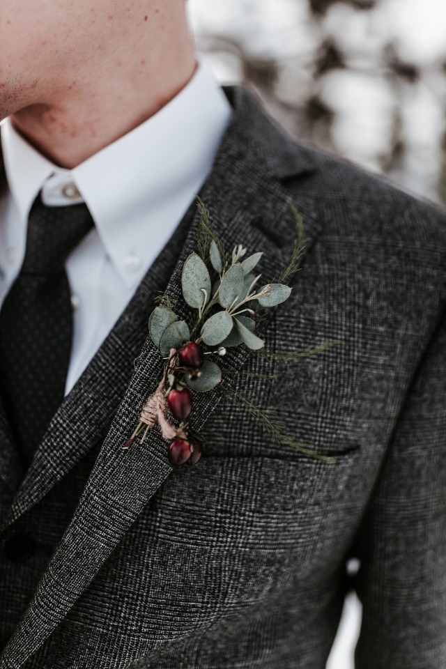 winter time boutonniere