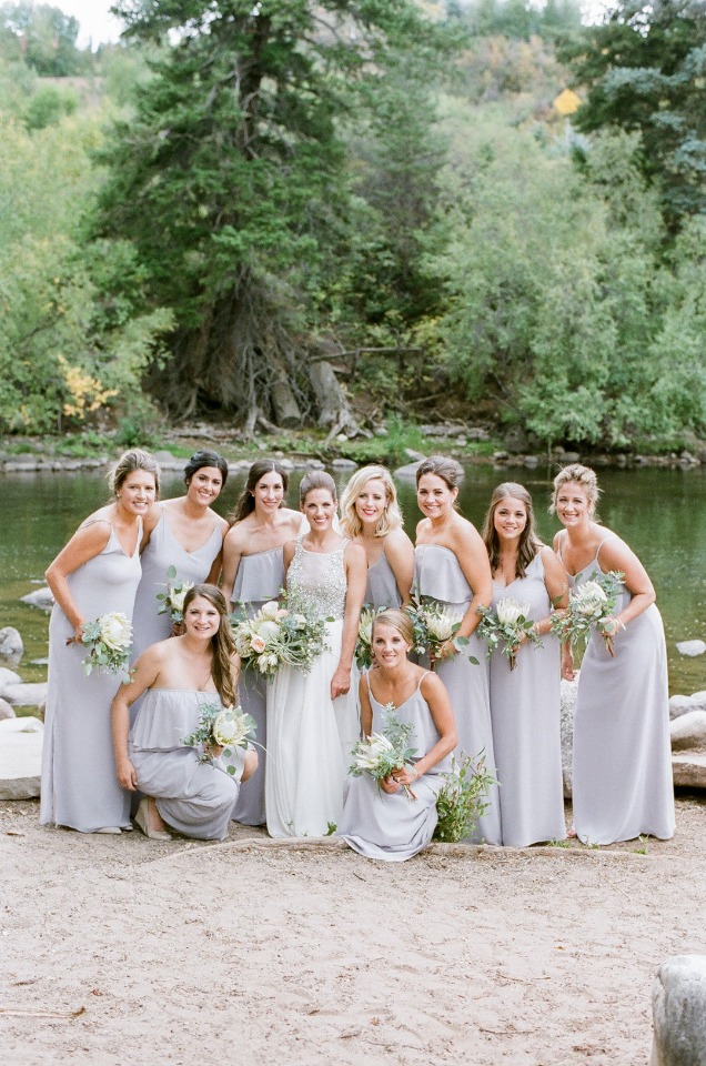 periwinkle grey bridesmaid dresses