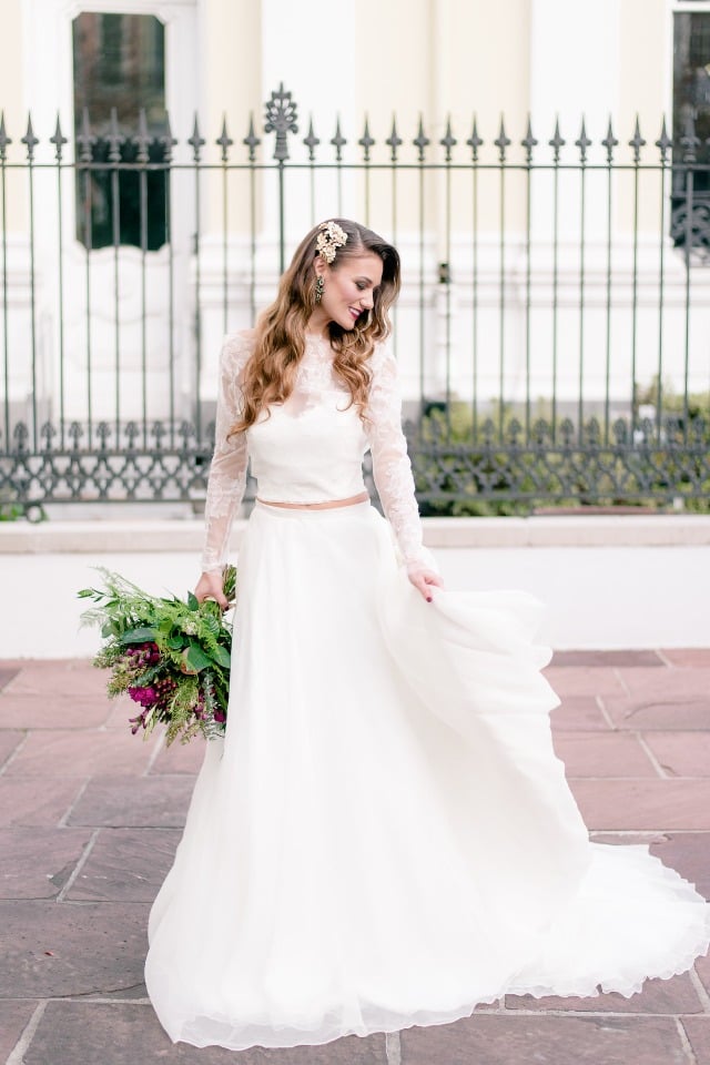 Ivory & White Bridal Boutique two piece wedding dress