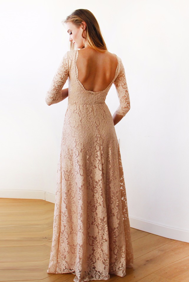 long sleeve lace bridesmaid dress