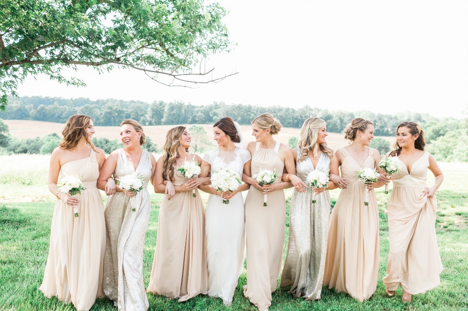Champagne Bridesmaid dresses from Azazie