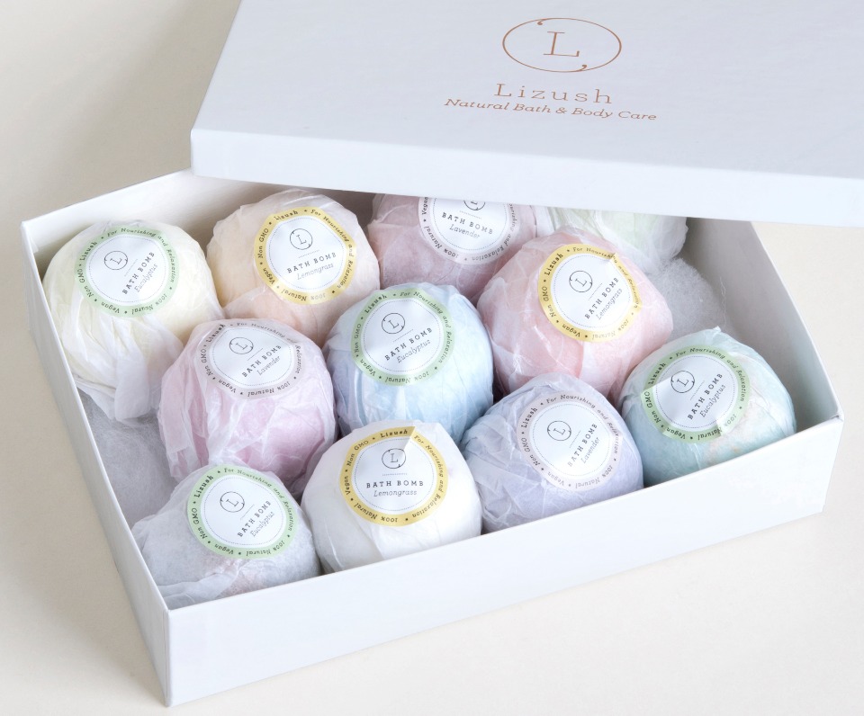 separately wrapped bath bombs from Lizush