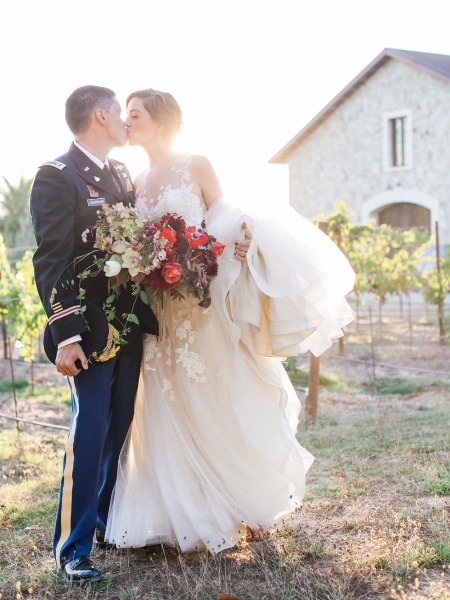 Loving the Bold Red and Golds at this Family Owned Vineyard Wedding