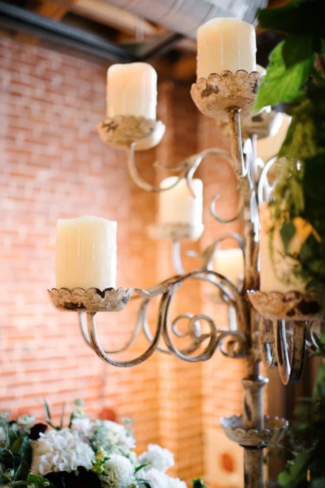 rustic candelabra wedding decor