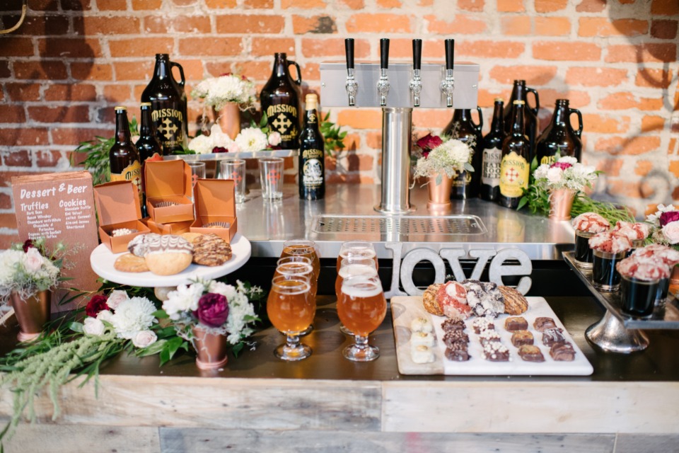 beer and wedding sweets