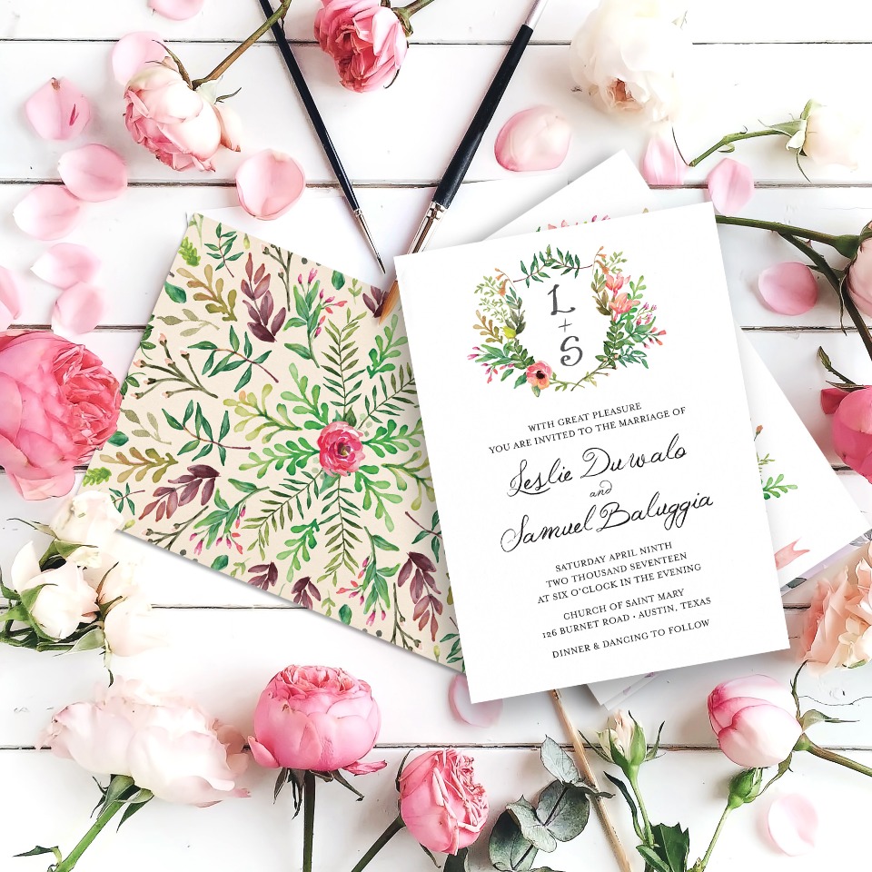 spring has sprung wedding invites from Printable Press
